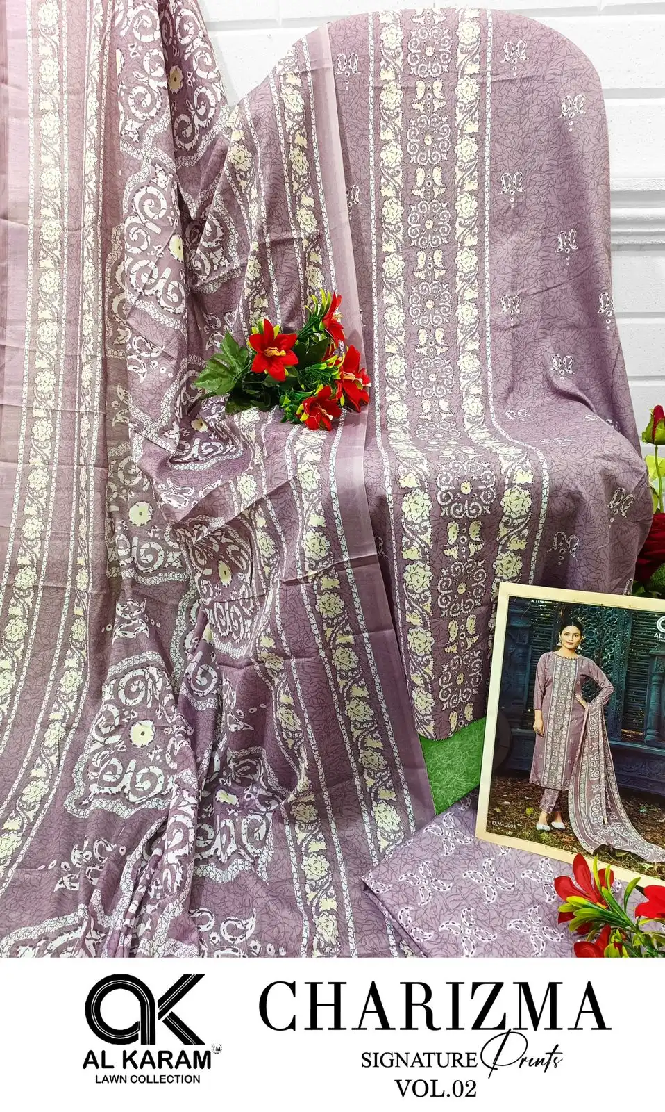 Al Karam Charizma Signature Print Vol 2 Cotton Wholesale Pakistani Salwar Suit Catalog — Wholesale Salwar Suits, Alkaram wholesale from Surat - Gallery Image 7