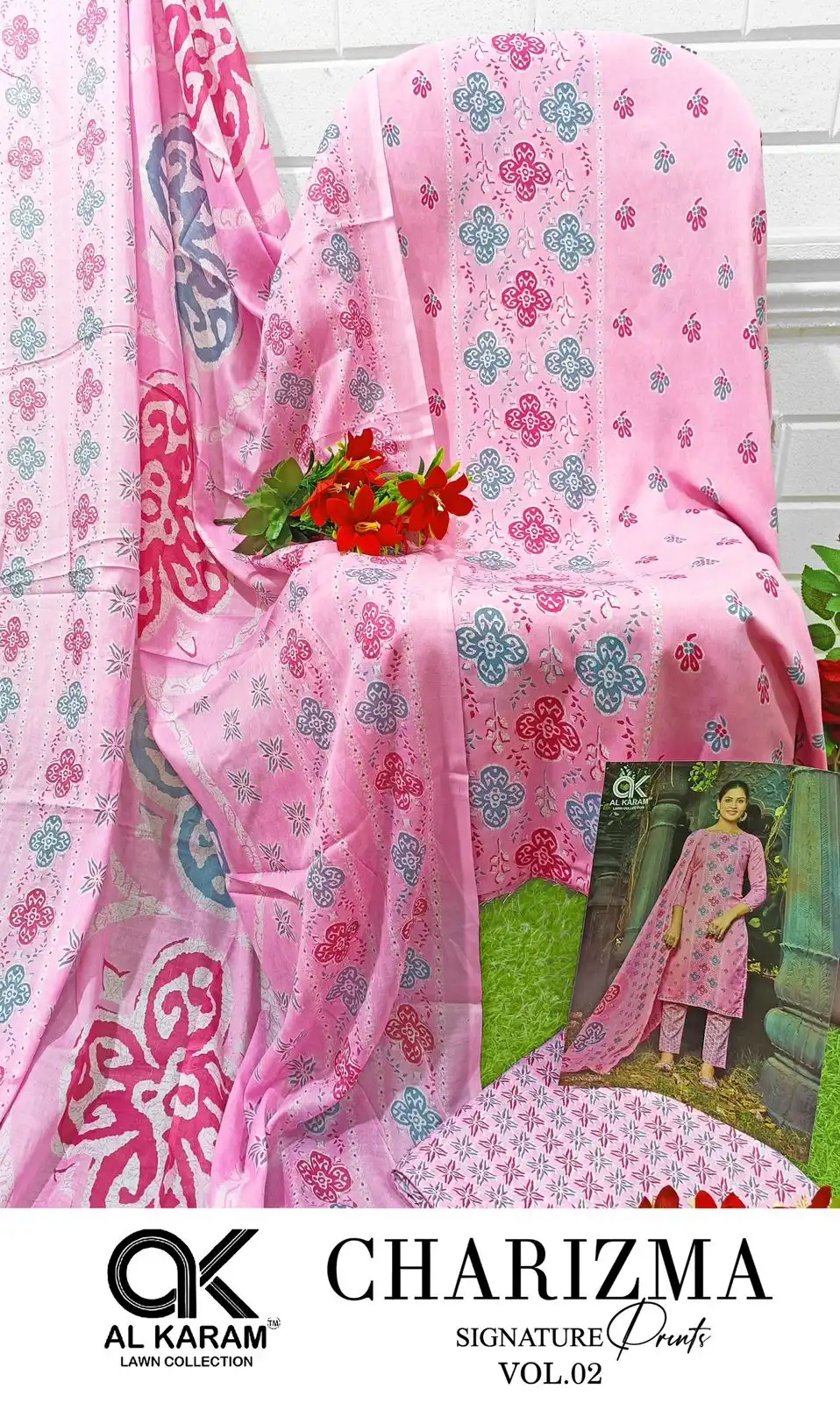 Al Karam Charizma Signature Print Vol 2 Cotton Wholesale Pakistani Salwar Suit Catalog — Wholesale Salwar Suits, Alkaram wholesale from Surat - Gallery Image 9