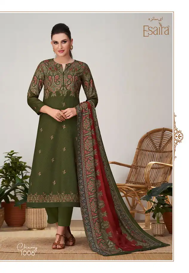 Esta Cherry Pashmina Wholesale Winter Wear Suits Catalog — Wholesale Salwar Suits, MPA wholesale from Surat - Gallery Image 3