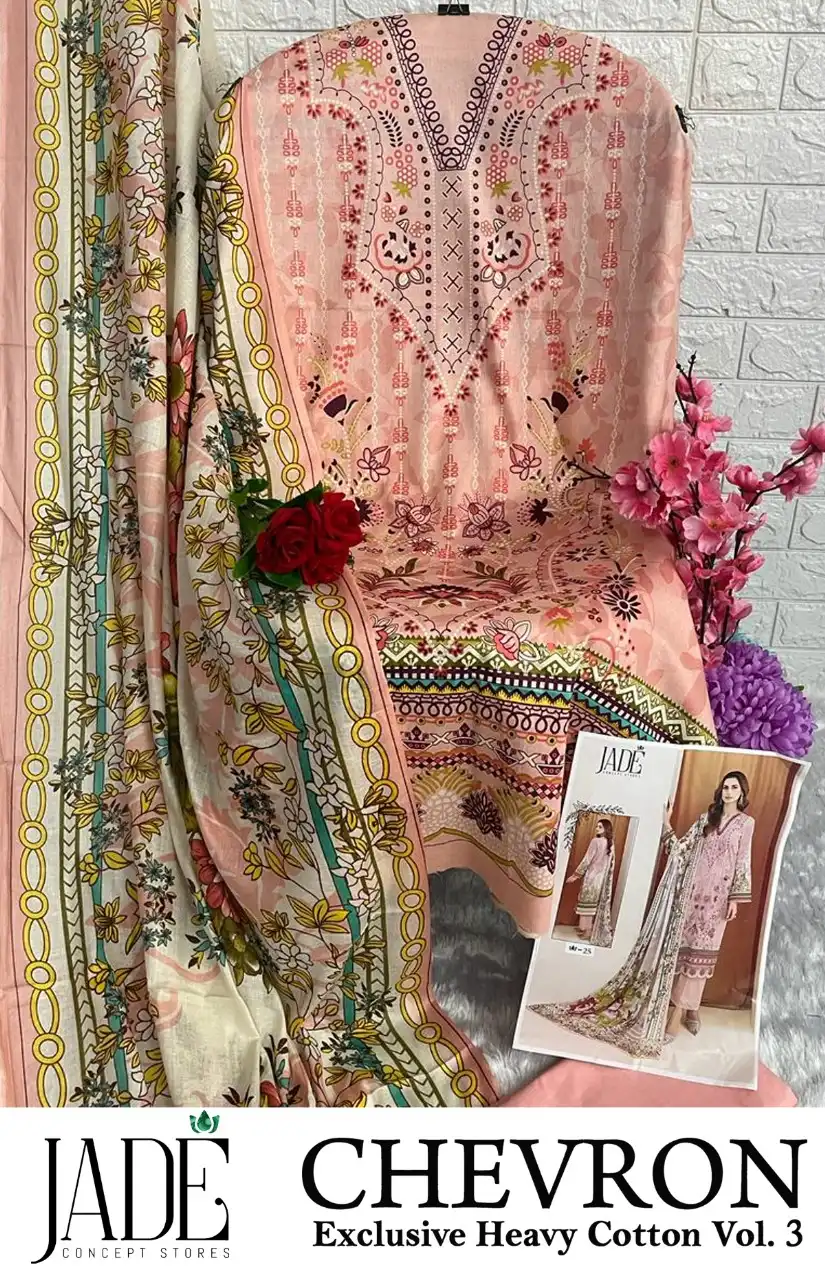 Jade Chevron Exclusive Heavy Cotton Vol 3 Lawn Cotton Wholesale Pakistani Salwar Suit Catalog — Wholesale Salwar Suits, MPA wholesale from Surat — view 10