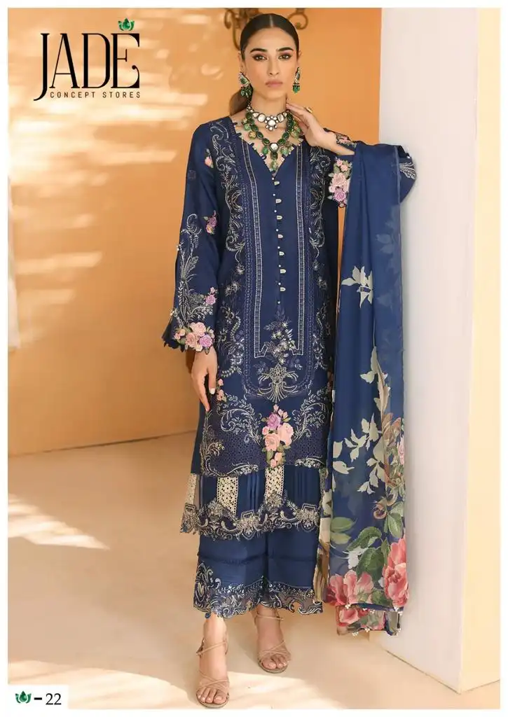 Jade Chevron Exclusive Heavy Cotton Vol 3 Lawn Cotton Wholesale Pakistani Salwar Suit Catalog — Wholesale Salwar Suits, MPA wholesale from Surat — view 3