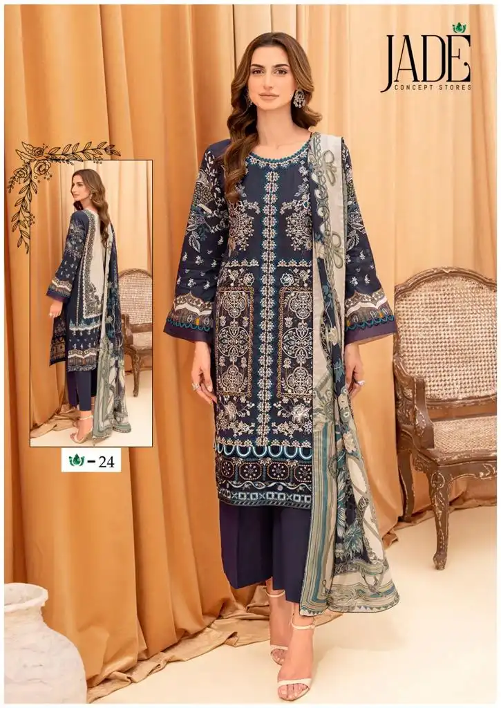 Jade Chevron Exclusive Heavy Cotton Vol 3 Lawn Cotton Wholesale Pakistani Salwar Suit Catalog — Wholesale Salwar Suits, MPA wholesale from Surat — view 7