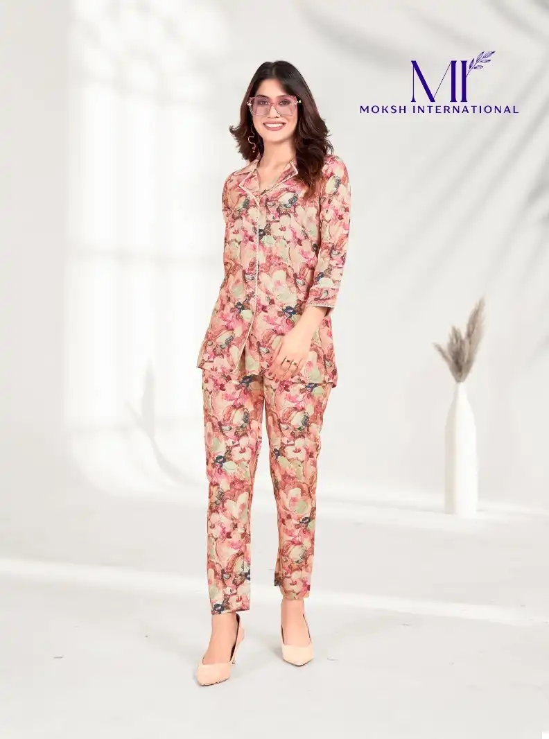 Moksh Co-Ord Set Milky Vol 1 Premium Rayon Wholesale Co-Ord Set Catalog — Wholesale Kurtis, MPA wholesale from Surat - Gallery Image 4