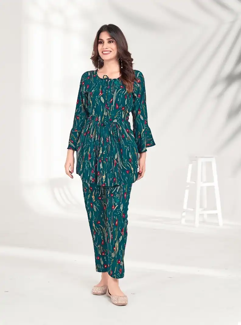 Moksh Co-Ord Set Milky Vol 1 Premium Rayon Wholesale Co-Ord Set Catalog — Wholesale Kurtis, MPA wholesale from Surat - Gallery Image 5