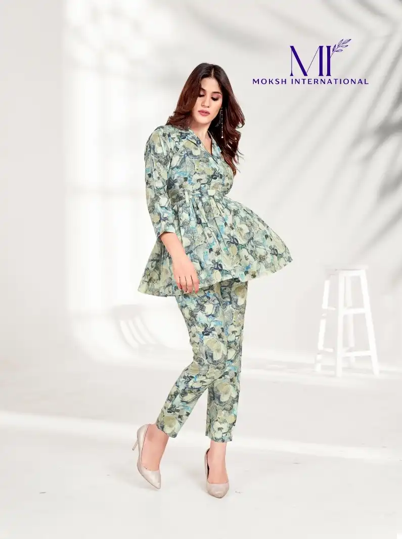 Moksh Co-Ord Set Milky Vol 1 Premium Rayon Wholesale Co-Ord Set Catalog — Wholesale Kurtis, MPA wholesale from Surat - Gallery Image 3