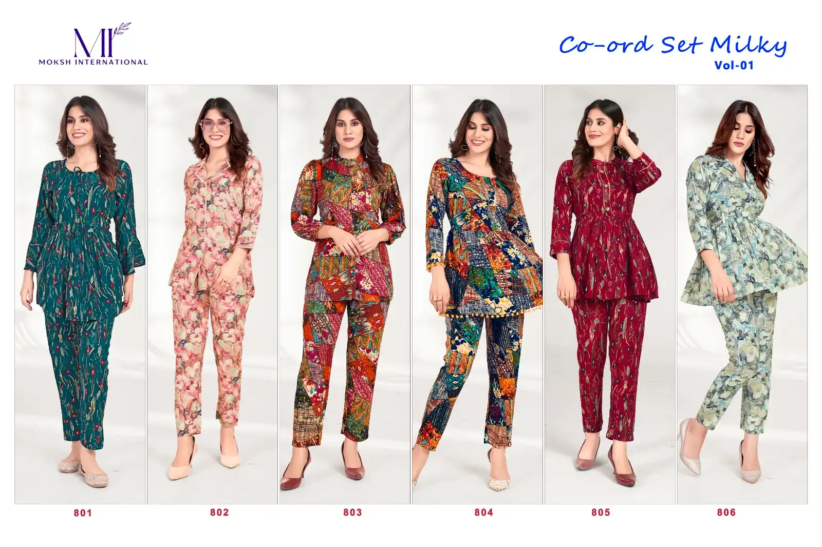 Moksh Co-Ord Set Milky Vol 1 Premium Rayon Wholesale Co-Ord Set Catalog — Wholesale Kurtis, MPA wholesale from Surat — view 7