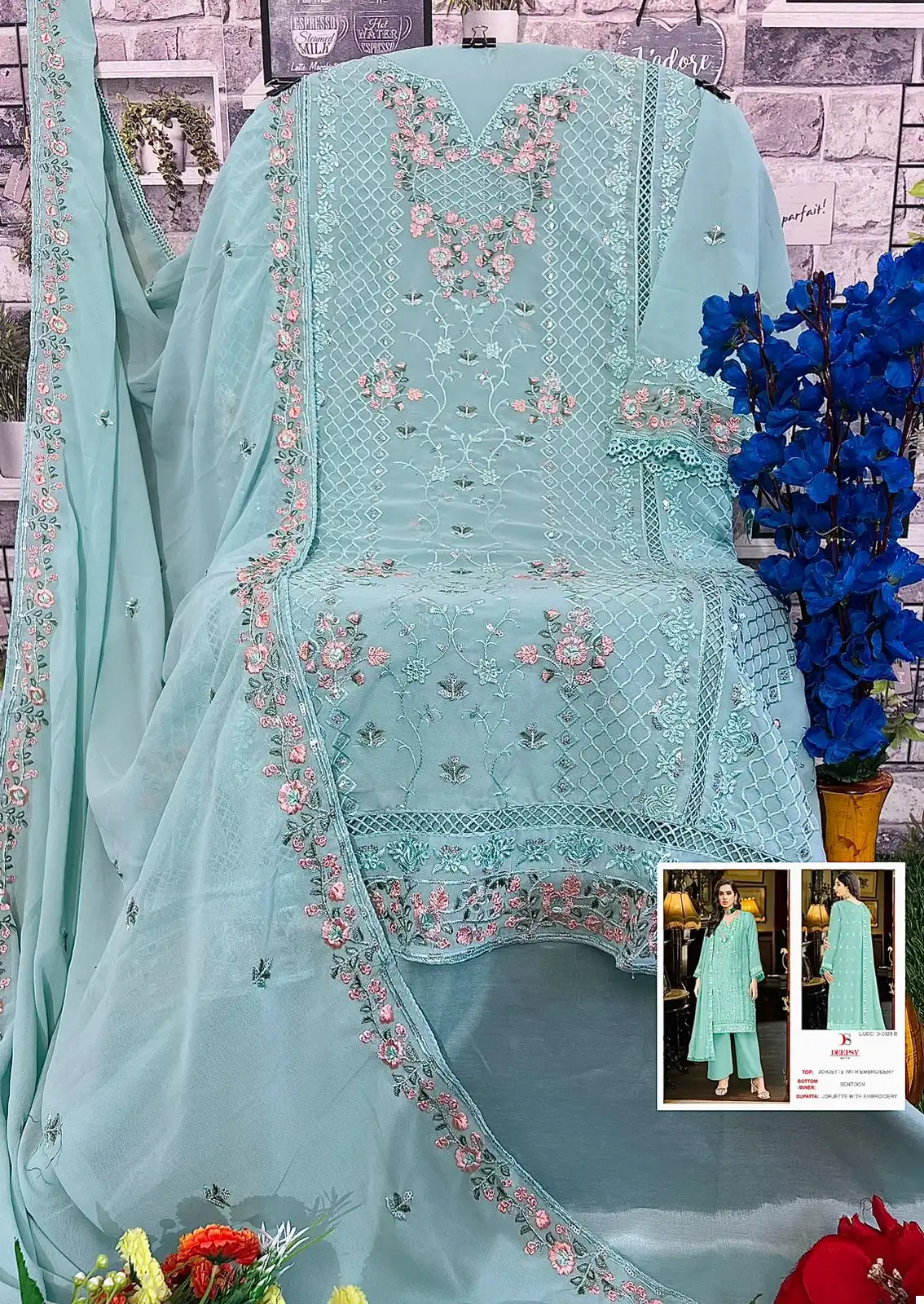 Deepsy Suits D-2028 Georgette Wholesale Pakistani Suit Catalog — Wholesale Salwar Suits, MPA wholesale from Surat - Gallery Image 8