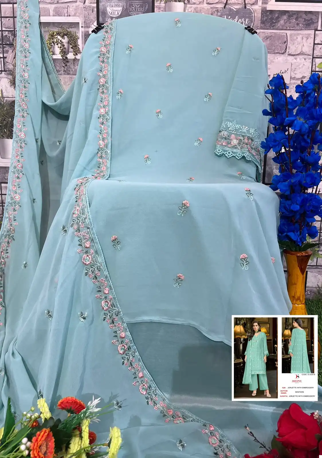 Deepsy Suits D-2028 Georgette Wholesale Pakistani Suit Catalog — Wholesale Salwar Suits, MPA wholesale from Surat - Gallery Image 9