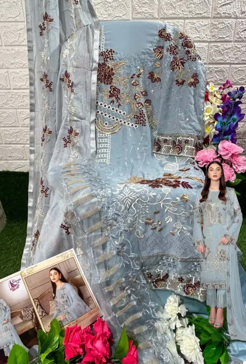 Dinsaa D S-161 Georgette Wholesale Pakistani Suit Catalog — Wholesale Salwar Suits, MPA wholesale from Surat - Gallery Image 3