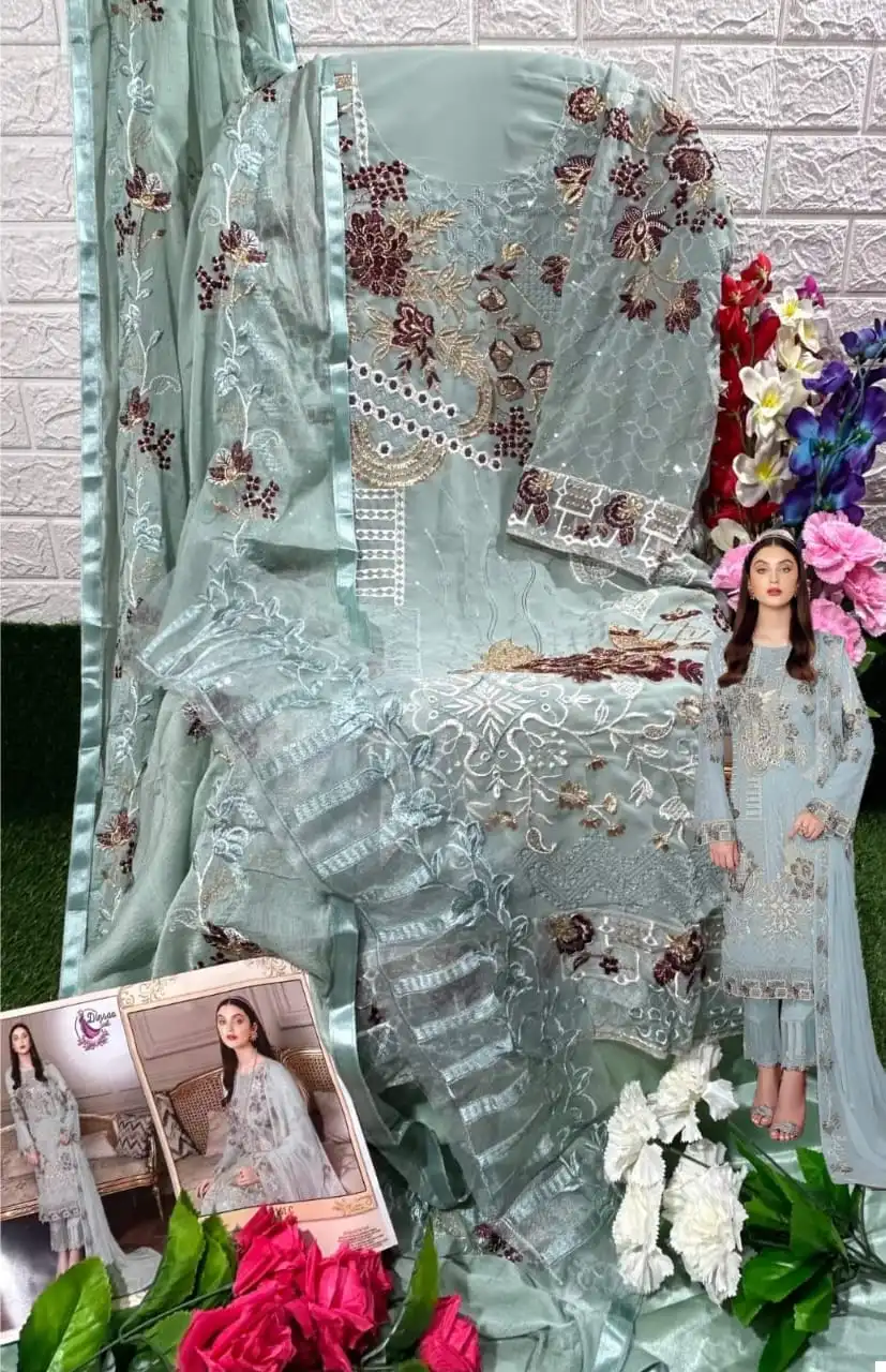 Dinsaa D S-161 Georgette Wholesale Pakistani Suit Catalog — Wholesale Salwar Suits, MPA wholesale from Surat — view 4