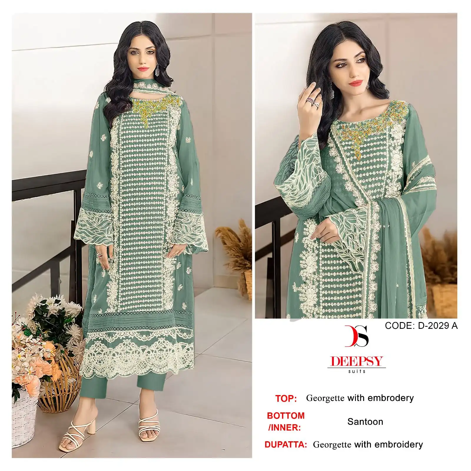 Deepsy 2029 Georgette Wholesale Pakistani Suit Catalog — Wholesale Salwar Suits, MPA wholesale from Surat - Gallery Image 3