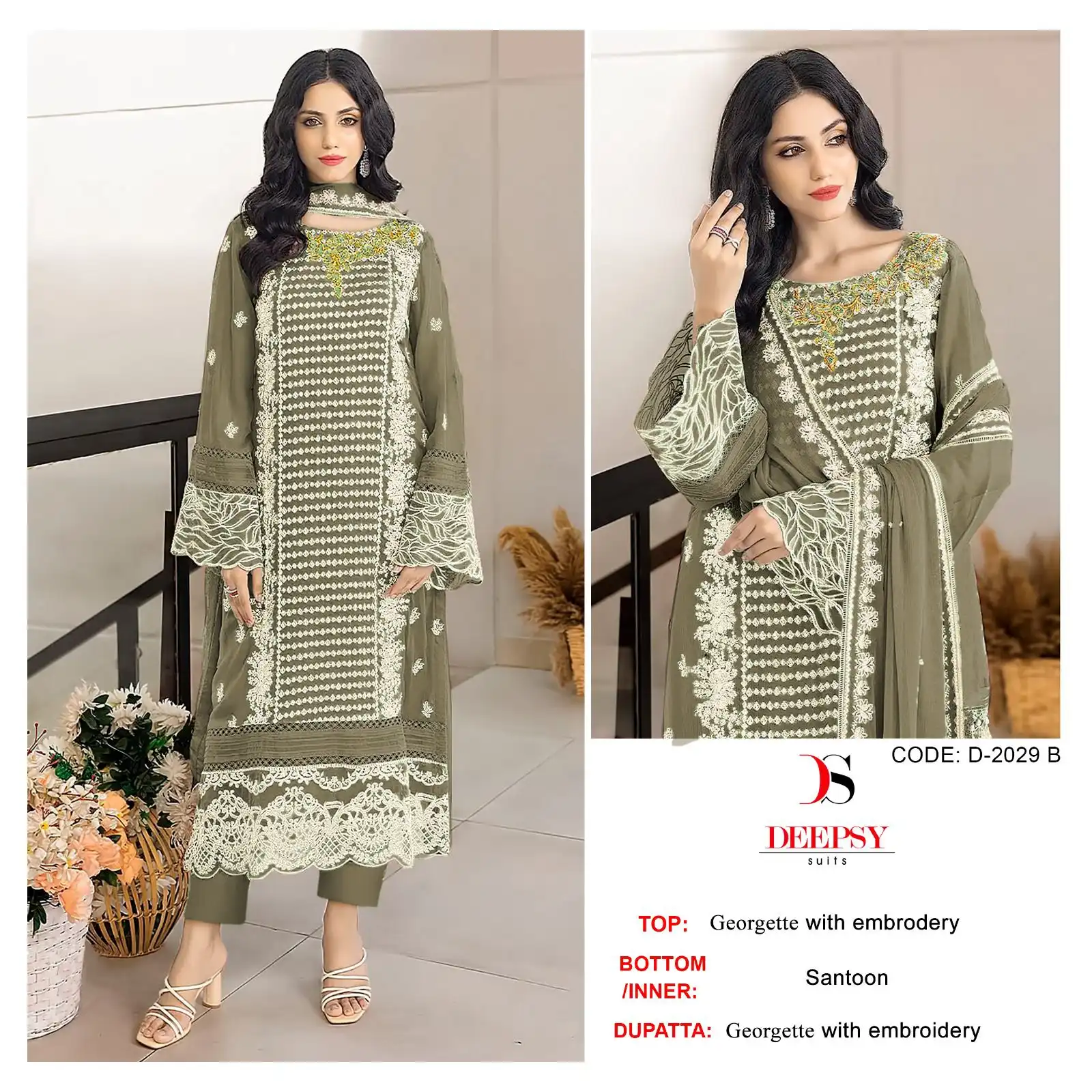 Deepsy 2029 Georgette Wholesale Pakistani Suit Catalog — Wholesale Salwar Suits, MPA wholesale from Surat - Gallery Image 4