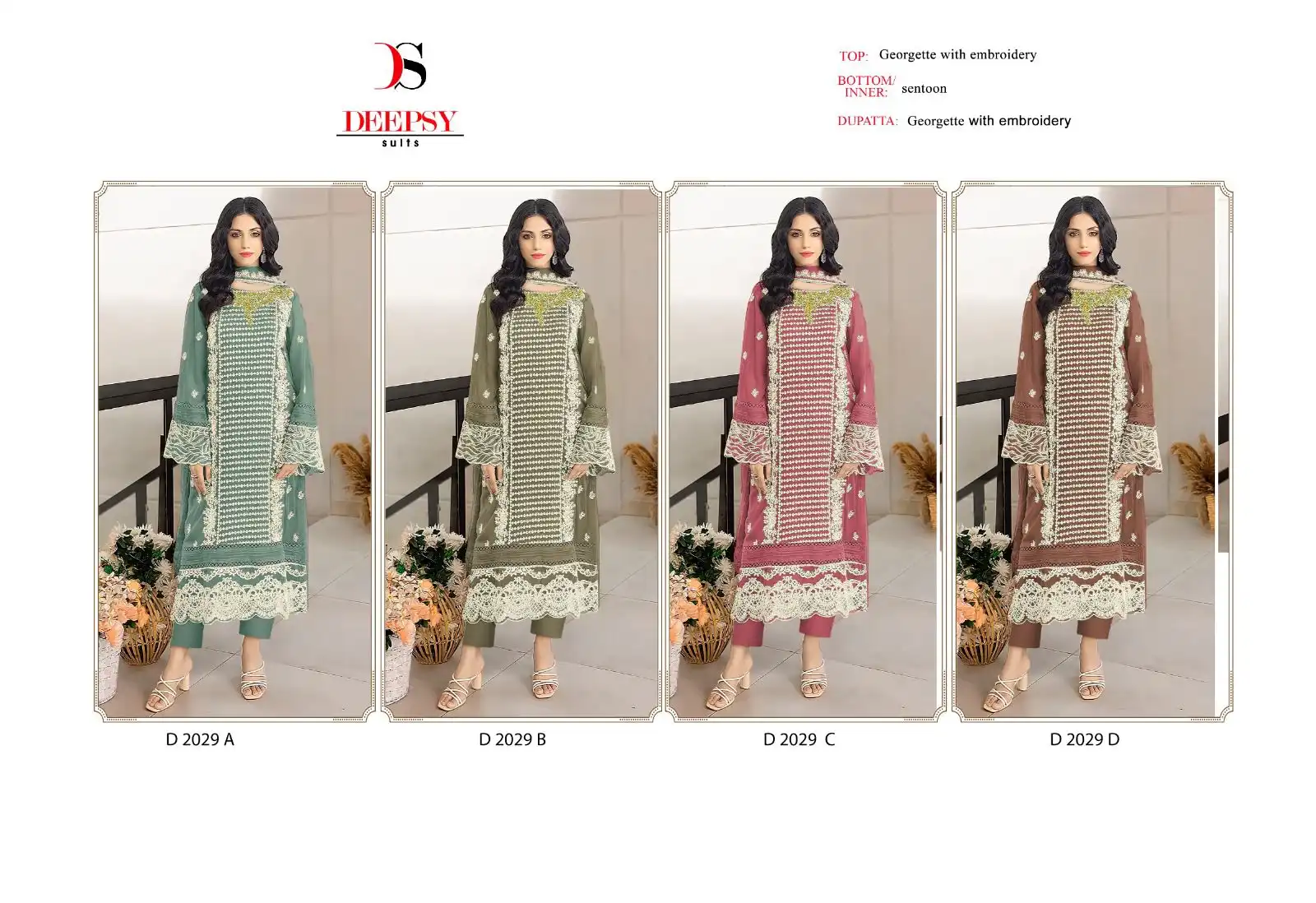 Deepsy 2029 Georgette Wholesale Pakistani Suit Catalog — Wholesale Salwar Suits, MPA wholesale from Surat — view 5