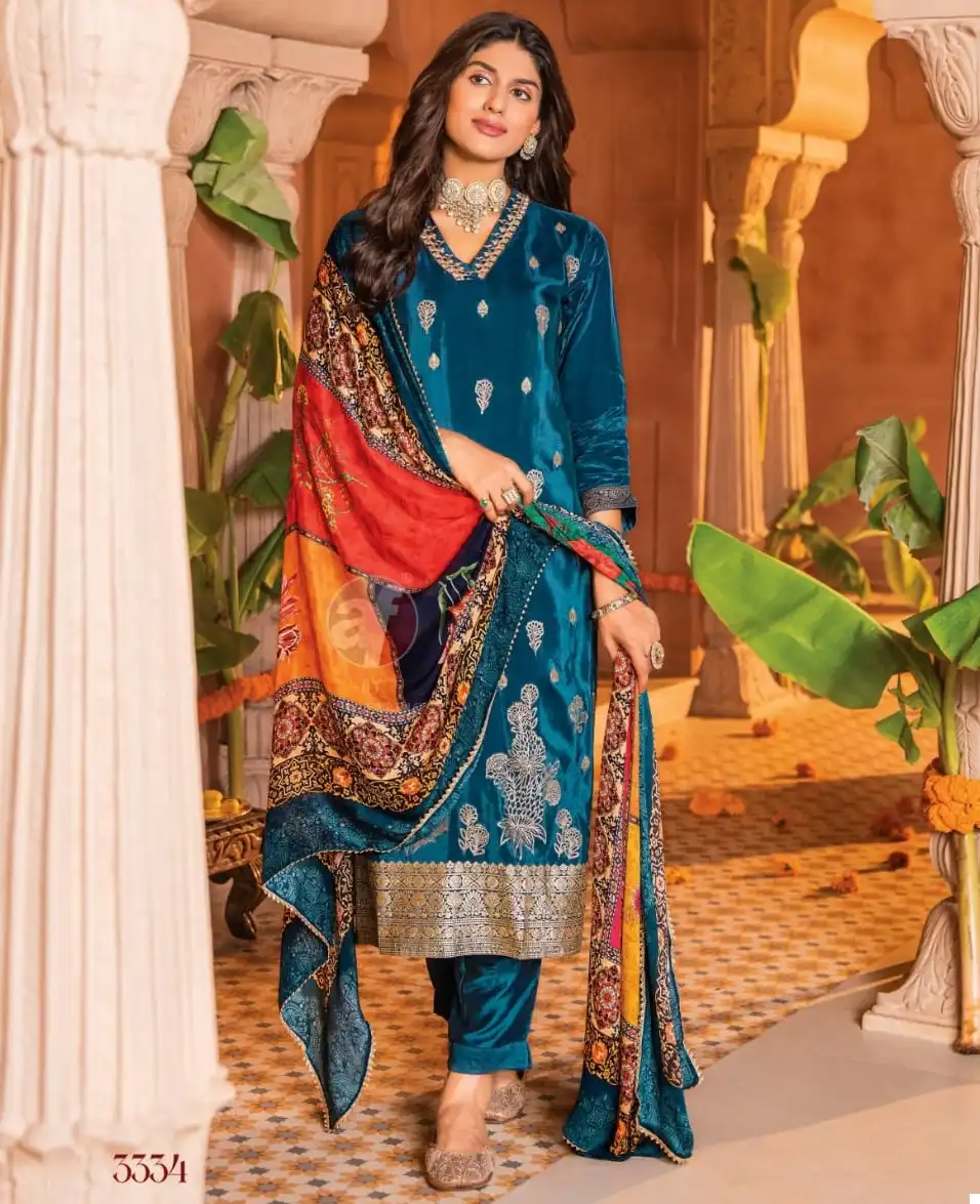 Anju Fabrics Dastoor Vol 4 Pure Natural Crepe With Jacquard Wholesale Readymade Suits Catalog — Wholesale Salwar Suits, MPA wholesale from Surat — view 1