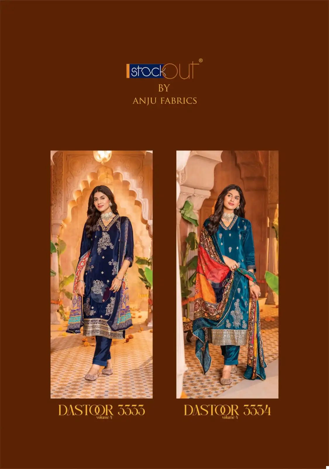 Anju Fabrics Dastoor Vol 4 Pure Natural Crepe With Jacquard Wholesale Readymade Suits Catalog — Wholesale Salwar Suits, MPA wholesale from Surat — view 6