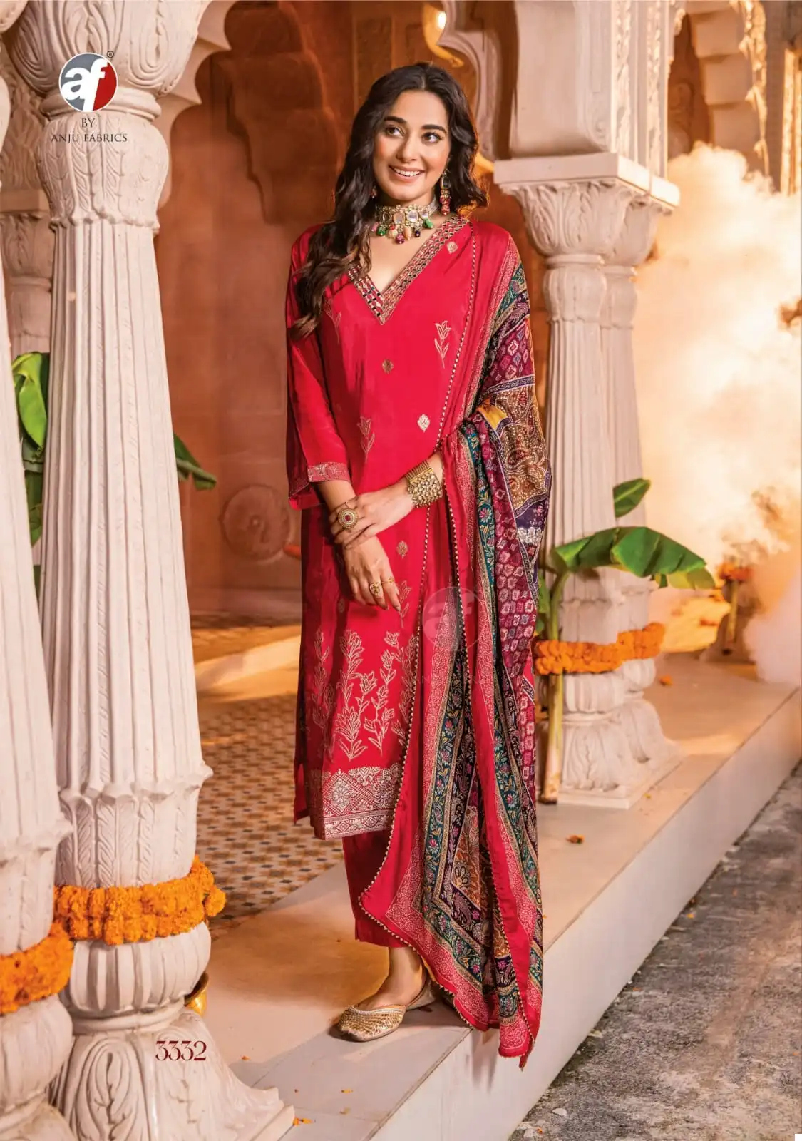 Anju Fabrics Dastoor Vol 4 Pure Natural Crepe With Jacquard Wholesale Readymade Suits Catalog — Wholesale Salwar Suits, MPA wholesale from Surat - Gallery Image 4