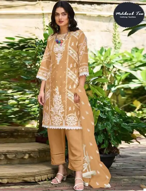 Mehboob Tex 1199 Organza Wholesale Pakistani Suit Catalog — Wholesale Salwar Suits, MPA wholesale from Surat — view 1