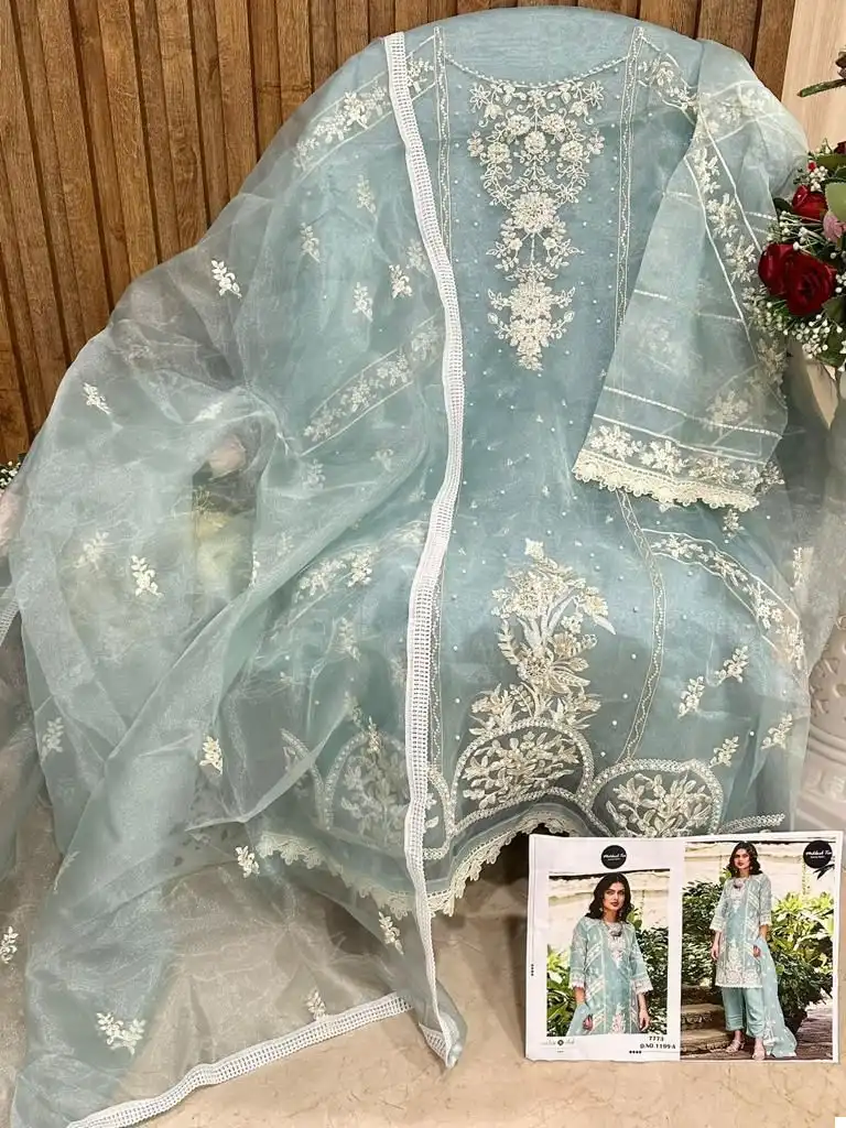 Mehboob Tex 1199 Organza Wholesale Pakistani Suit Catalog — Wholesale Salwar Suits, MPA wholesale from Surat - Gallery Image 9