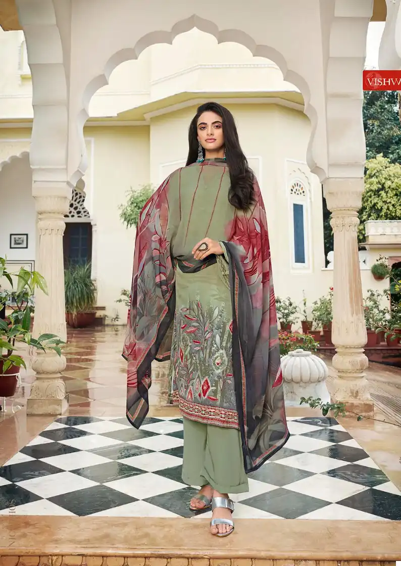 Vishwam Espresso Crepe Wholesale Salwar Suit Catalog — Wholesale Salwar Suits, MPA wholesale from Surat — Photo 9