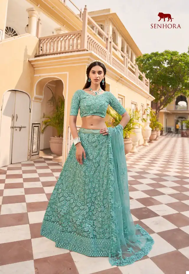 Senhora Fashion Woman Net Wholesale Lehenga — Wholesale Lehenga, MPA wholesale from Surat — view 4