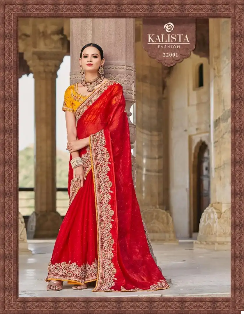 Kalista Festival Mania Blooming Satin Wholesale Designer Sarees — Wholesale Sarees, MPA wholesale from Surat - Gallery Image 2