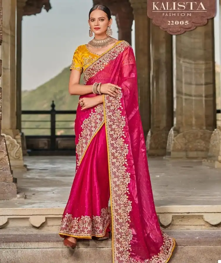 Kalista Festival Mania Blooming Satin Wholesale Designer Sarees — Wholesale Sarees, MPA wholesale from Surat — view 1