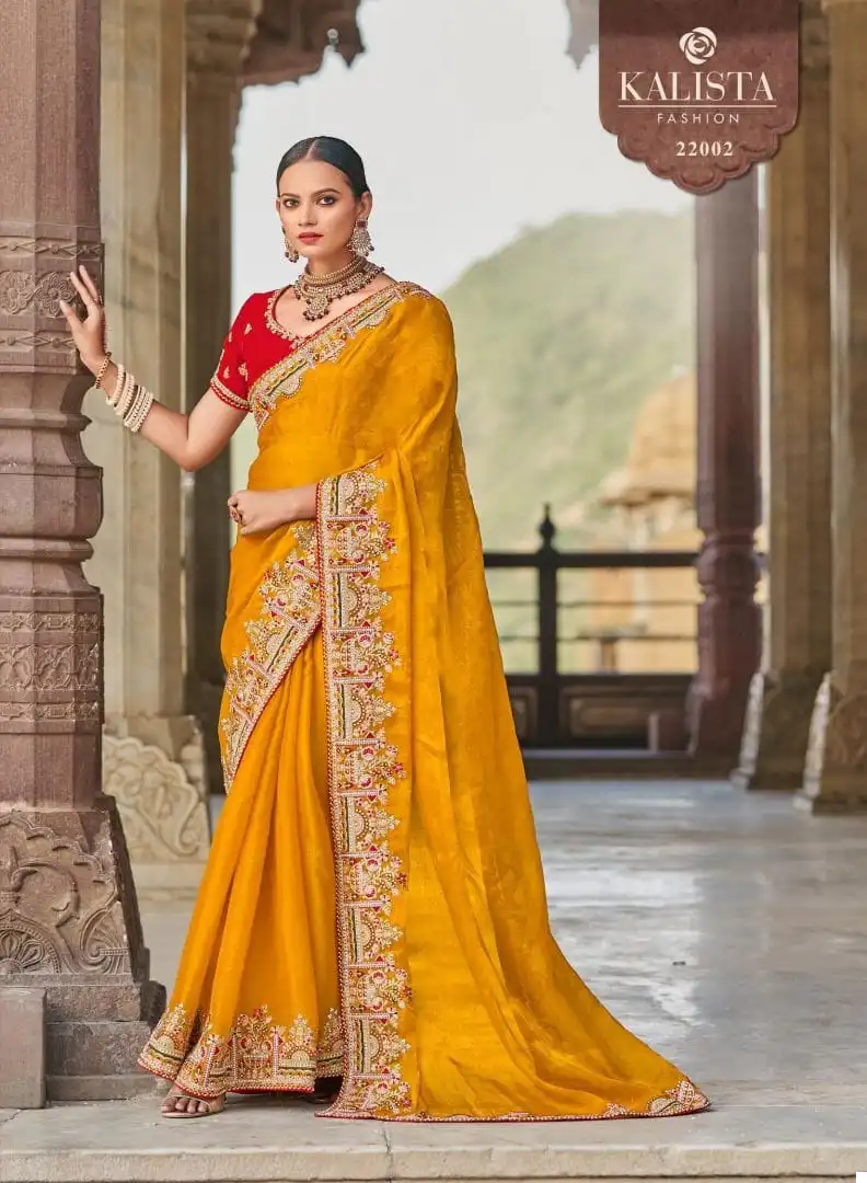 Kalista Festival Mania Blooming Satin Wholesale Designer Sarees — Wholesale Sarees, MPA wholesale from Surat - Gallery Image 5