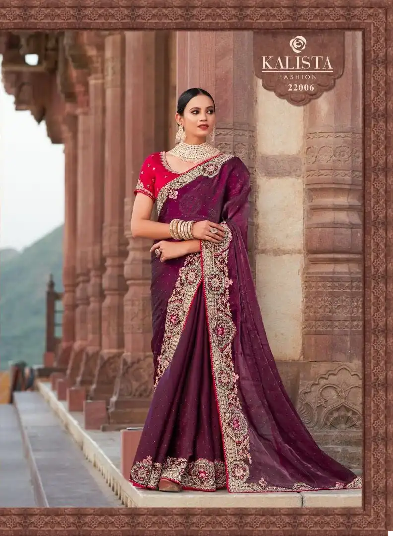 Kalista Festival Mania Blooming Satin Wholesale Designer Sarees — Wholesale Sarees, MPA wholesale from Surat - Gallery Image 6