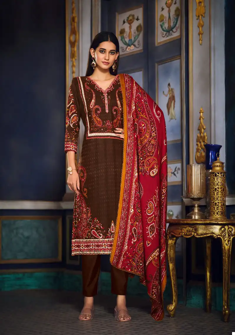 Zulfat Designer Firdaus Pashmina Wholesale Winter Wear Salwar Suit Catalog — Wholesale Salwar Suits, MPA wholesale from Surat — view 9