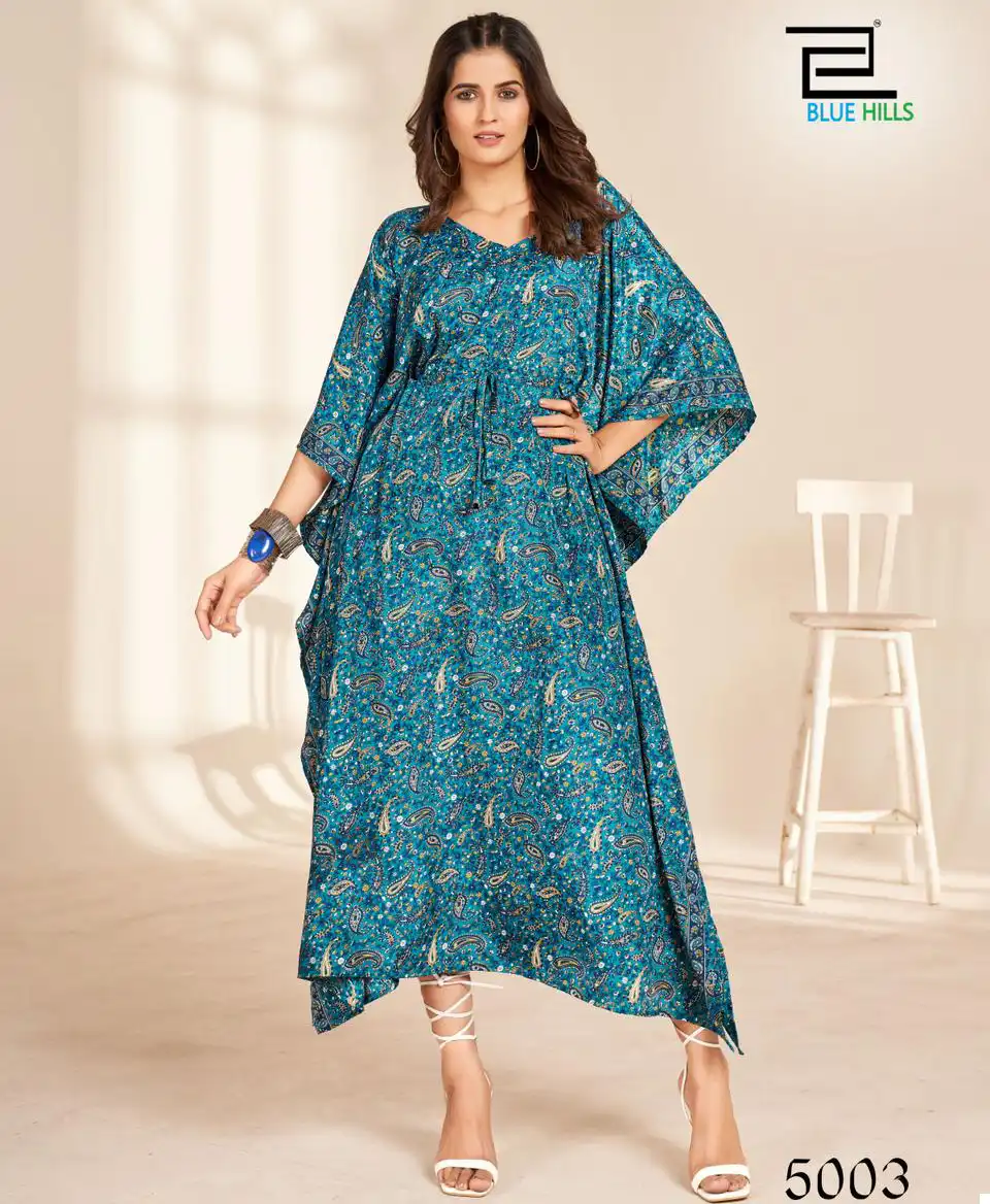Blue Hills Fire Walk Vol 5 Crepe Wholesale Fancy Kaftans Catalog — Wholesale Kurtis, Blue Hills wholesale from Surat — view 1