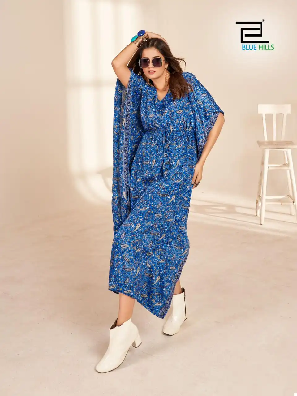 Blue Hills Fire Walk Vol 5 Crepe Wholesale Fancy Kaftans Catalog — Wholesale Kurtis, Blue Hills wholesale from Surat - Gallery Image 5