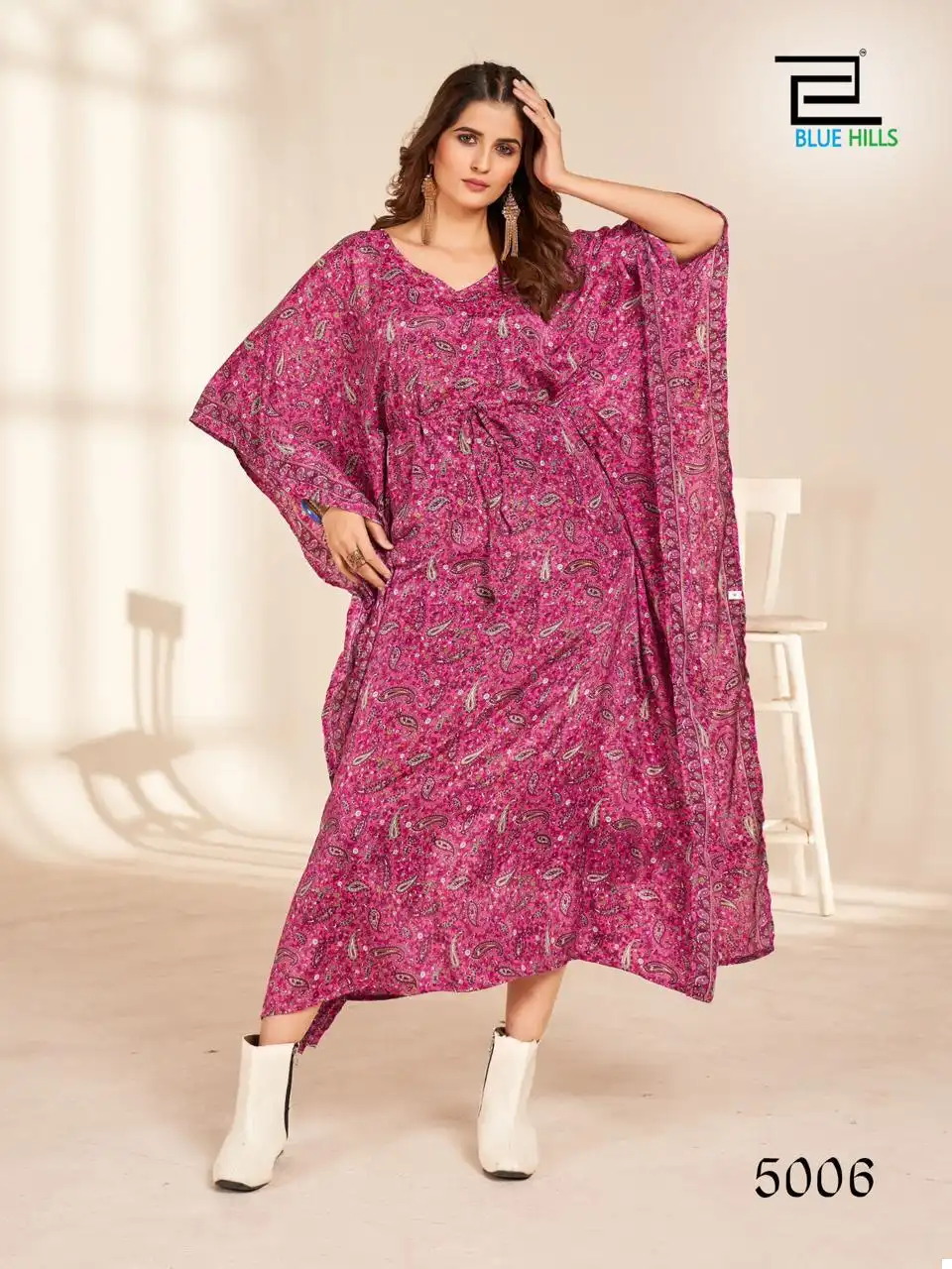 Blue Hills Fire Walk Vol 5 Crepe Wholesale Fancy Kaftans Catalog — Wholesale Kurtis, Blue Hills wholesale from Surat - Gallery Image 6