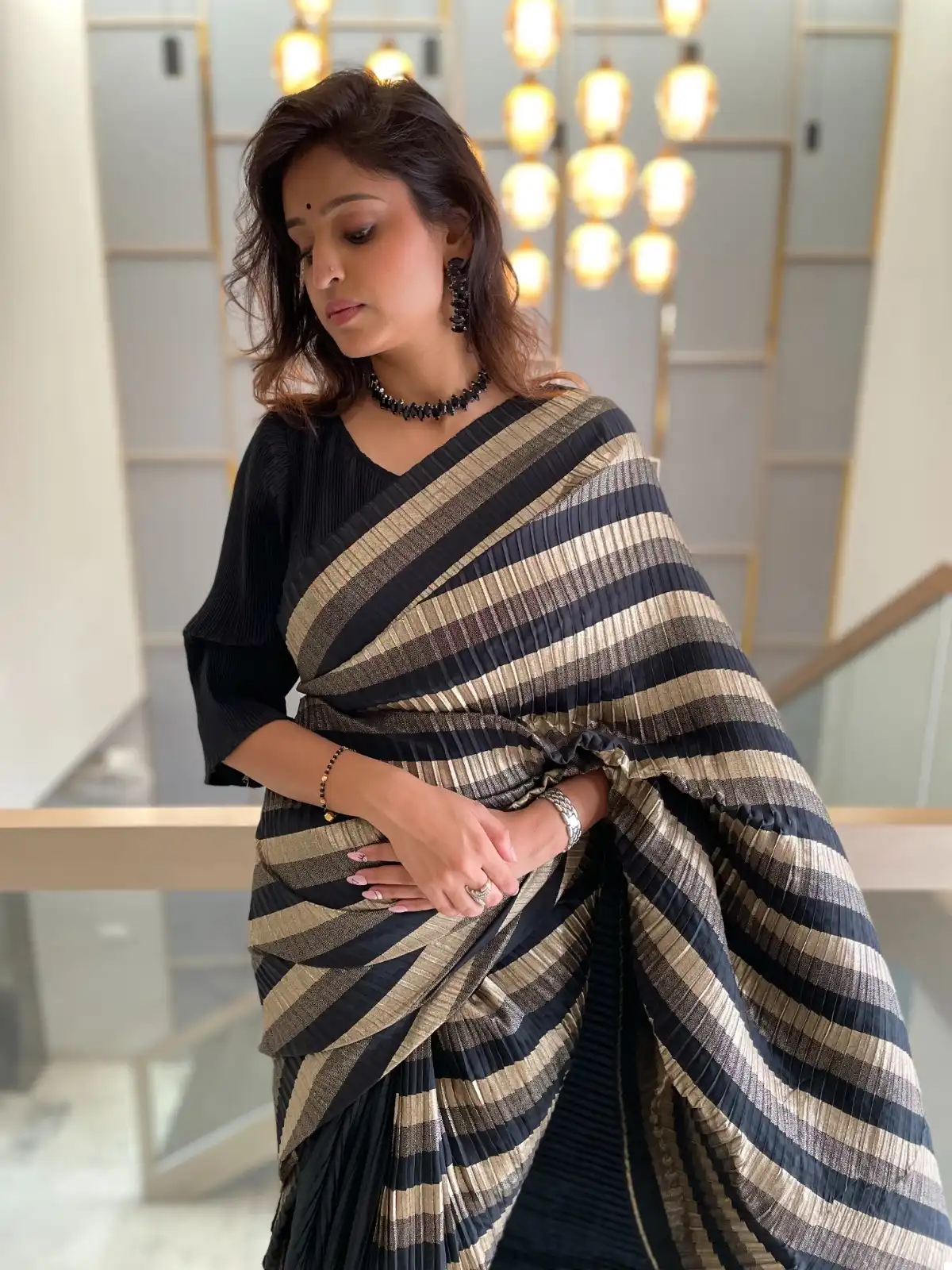 Pc Georgette Crush Fancy Wholesale Sarees — Wholesale Sarees, MPA wholesale from Surat — view 6