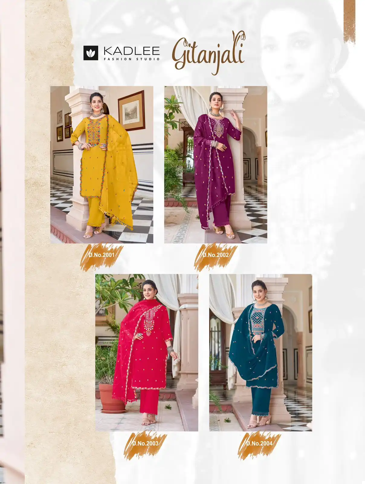 Kadlee Gitanjali Viscose Weaving Wholesale Readymade Suits Catalog — Wholesale Salwar Suits, Kadlee Fashion Studio wholesale from Surat — view 5