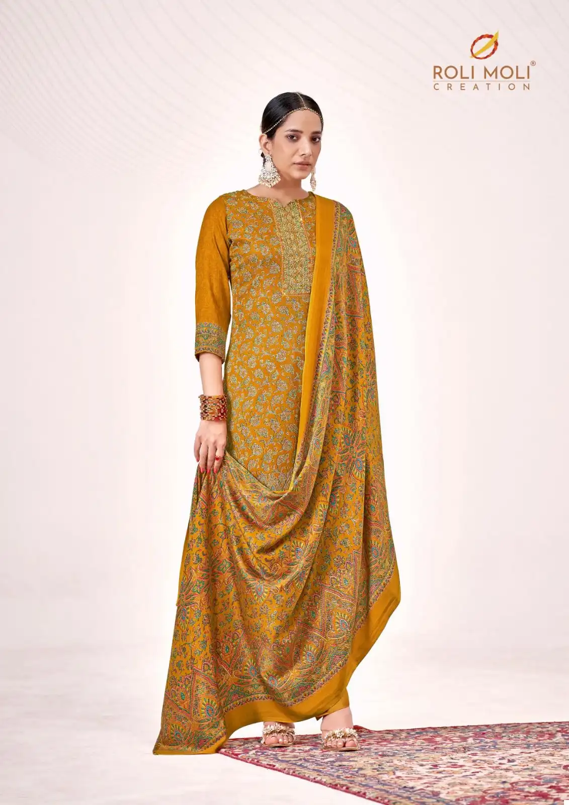 Roli Moli Gulika Heavy Pashmina Wholesale Woolen Suits Catalog — Wholesale Salwar Suits, MPA wholesale from Surat - Gallery Image 2