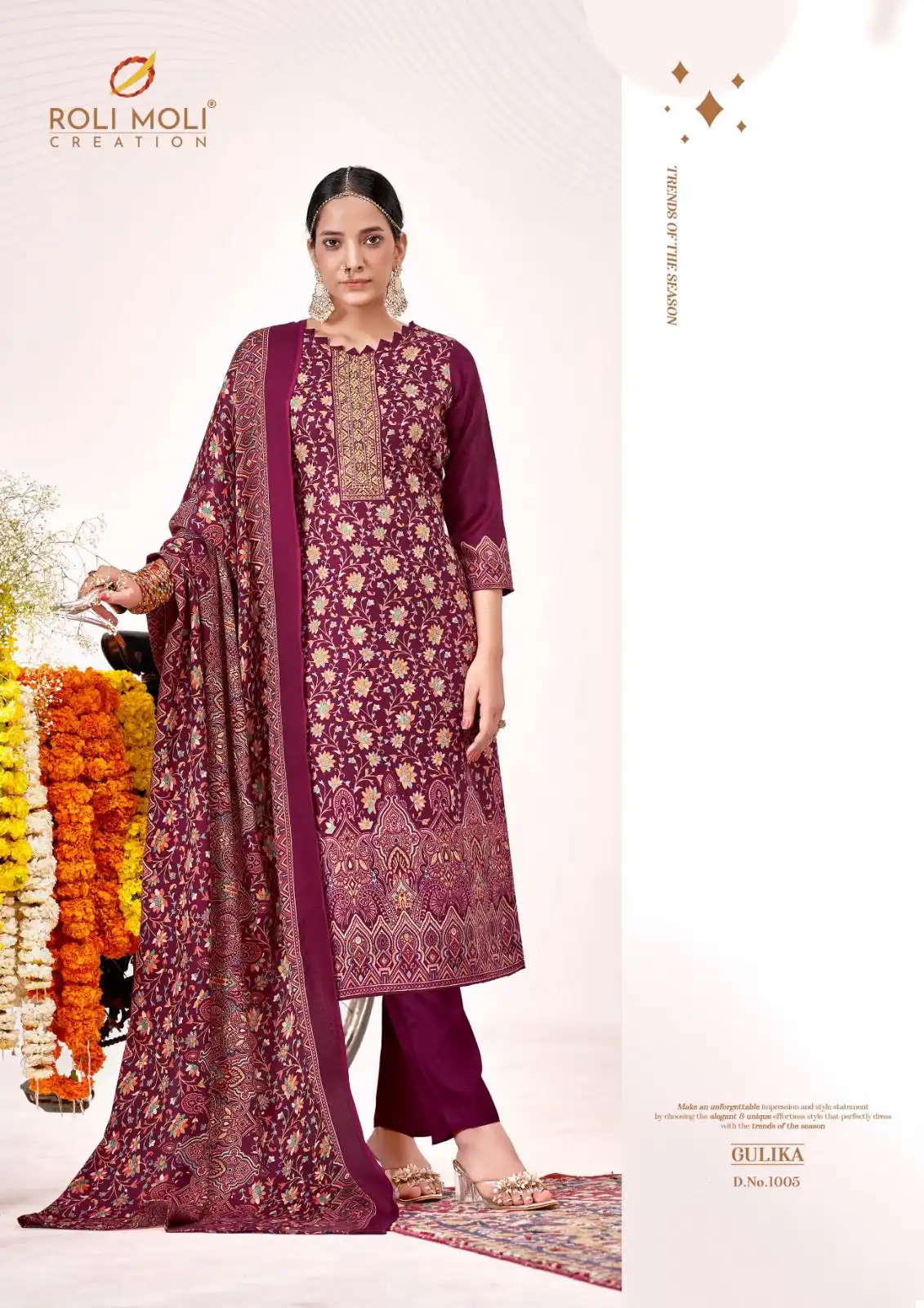 Roli Moli Gulika Heavy Pashmina Wholesale Woolen Suits Catalog — Wholesale Salwar Suits, MPA wholesale from Surat - Gallery Image 4