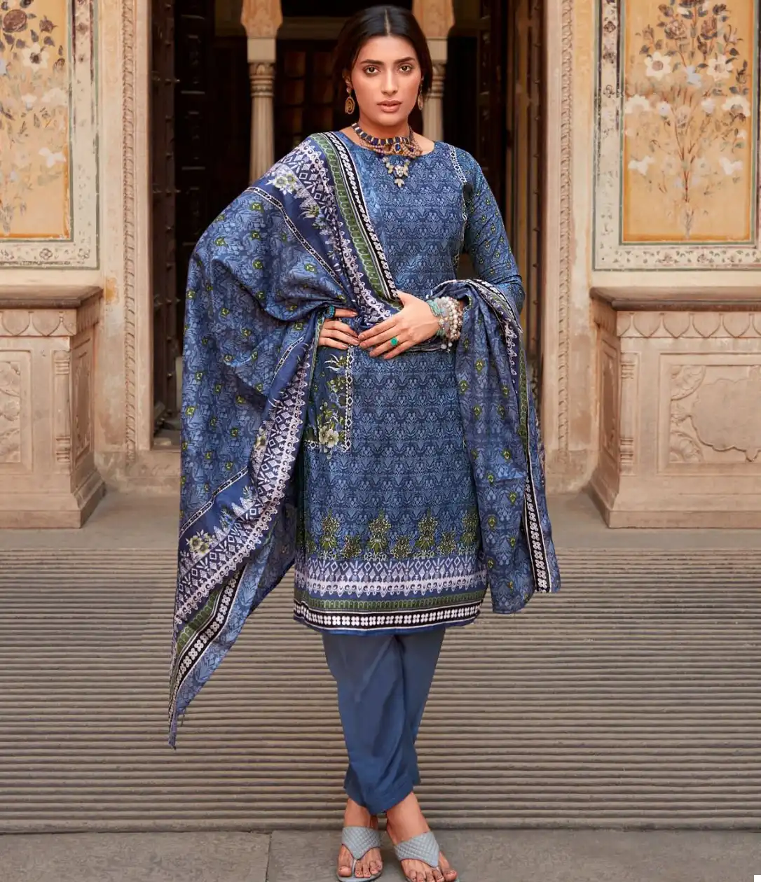 Ishaal Gulmohar Vol 28 Lawn Cotton Wholesale Salwar Suit Catalog — Wholesale Salwar Suits, MPA wholesale from Surat — view 1