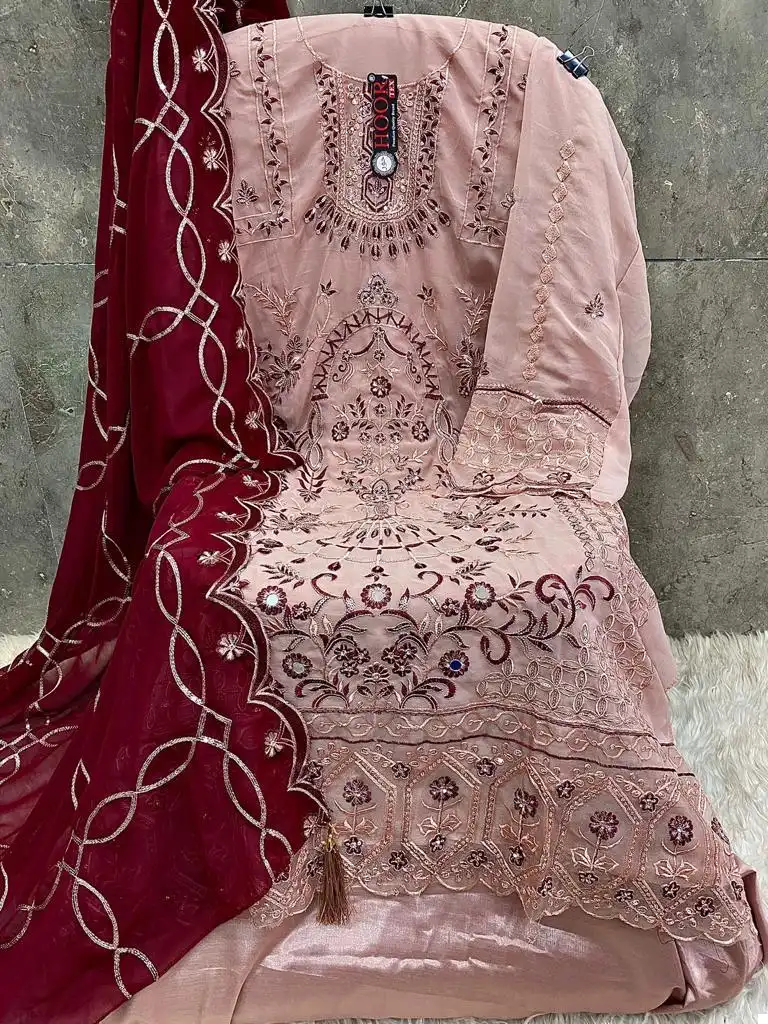 Hoor Tex H-151 Faux Georgette Wholesale Pakistani Suits Catalog — Wholesale Salwar Suits, MPA wholesale from Surat - Gallery Image 11