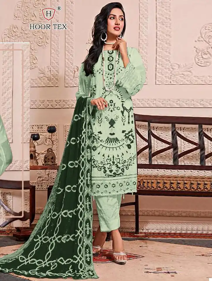 Hoor Tex H-151 Faux Georgette Wholesale Pakistani Suits Catalog — Wholesale Salwar Suits, MPA wholesale from Surat — view 1