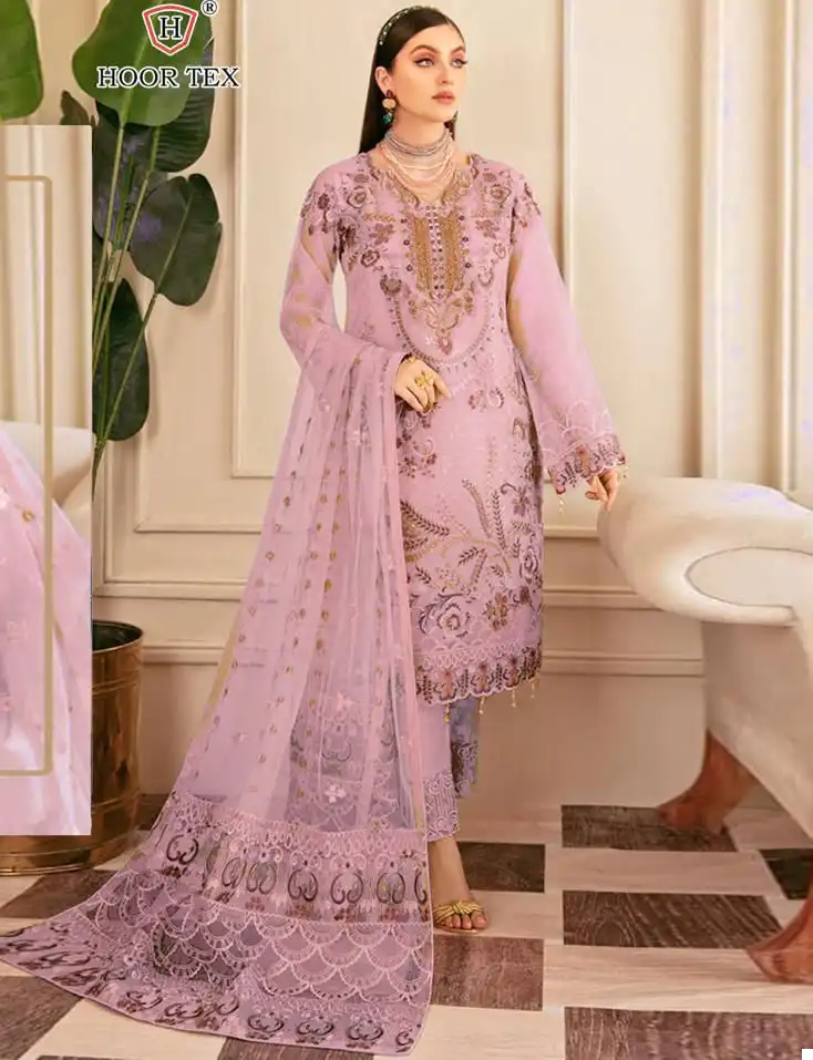 Hoor Tex H-46 Faux Georgette Wholesale Pakistani Suit — Wholesale Salwar Suits, MPA wholesale from Surat — view 1