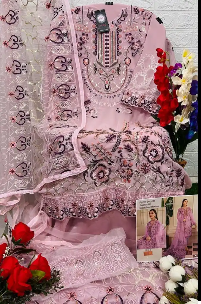 Hoor Tex H-46 Faux Georgette Wholesale Pakistani Suit — Wholesale Salwar Suits, MPA wholesale from Surat — view 2
