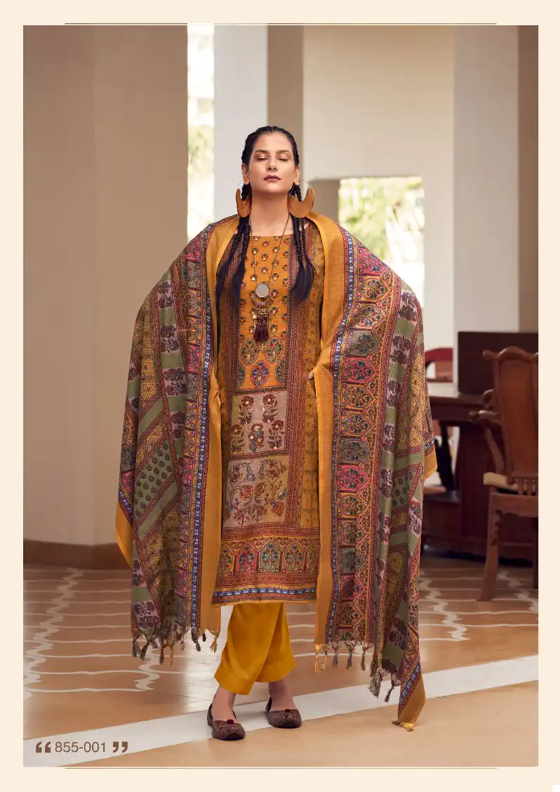 Belliza Designer Haifa Pashmina Wholesale Fancy Hand Works Winter Wear Salwar Suit Catalog — Wholesale Salwar Suits, Belliza Designer wholesale from Surat — view 2