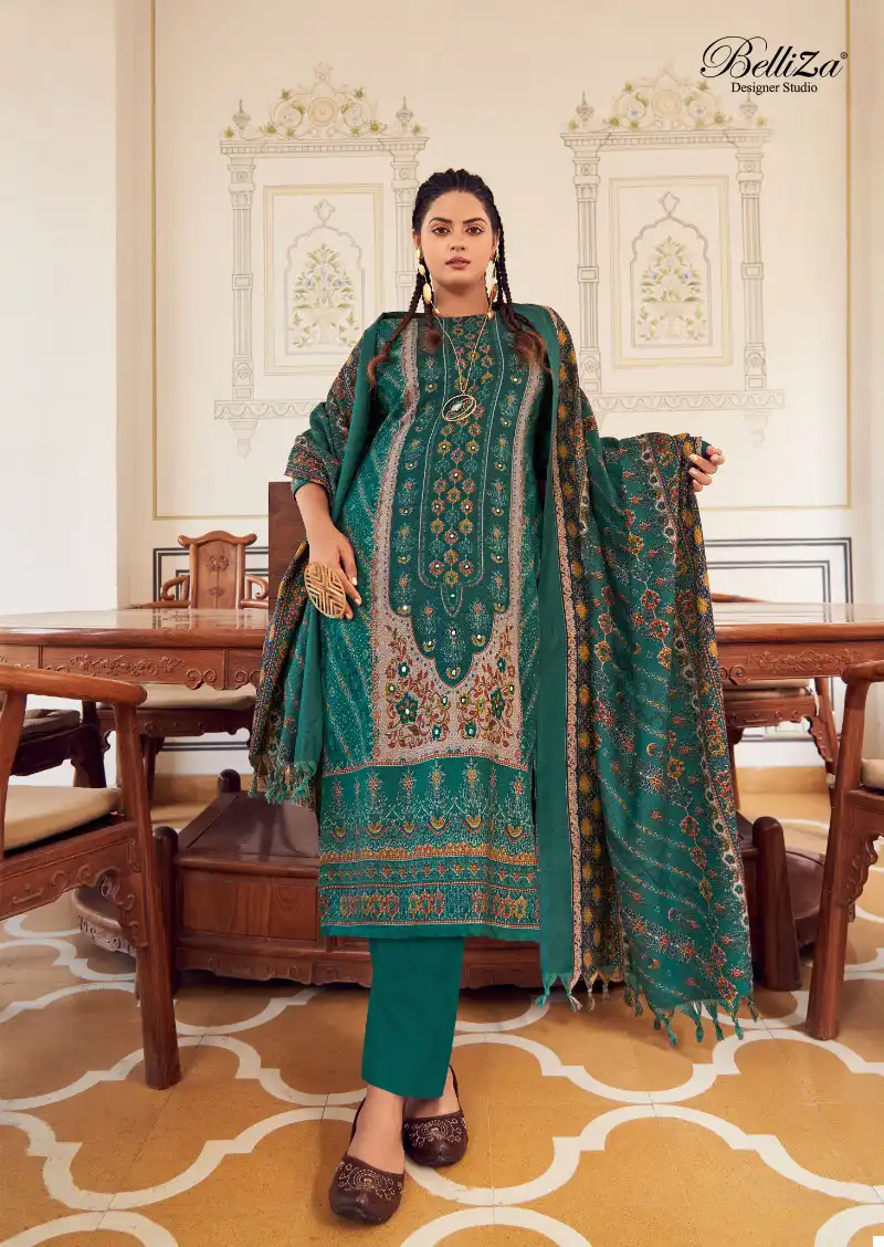 Belliza Designer Haifa Pashmina Wholesale Fancy Hand Works Winter Wear Salwar Suit Catalog — Wholesale Salwar Suits, Belliza Designer wholesale from Surat — view 3