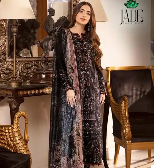 Jade Bin Saeed Heavy Cotton Luxury Collection Vol 3 Lawn Cotton Wholesale Pakistani Salwar Suit Catalog — Wholesale Salwar Suits, MPA wholesale from Surat — view 1