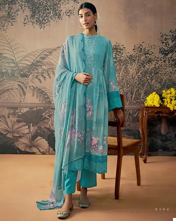 Kimora Heer Adaab Pure Masline Silk Wholesale Fancy Salwar Suit Catalog — Wholesale Salwar Suits, MPA wholesale from Surat — view 1