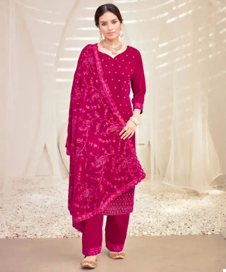 Alok Suits Ibadat Premium Velvet Wholesale Woolen Suits Catalog — Wholesale Salwar Suits, Alok Suit wholesale from Surat — view 1