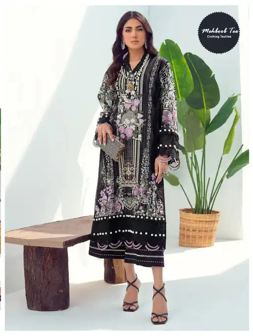 Mehboob Tex Jade Solitaire 04 Pure Cotton Wholesale Pakistani Suit Catalog — Wholesale Salwar Suits, MPA wholesale from Surat - Gallery Image 4