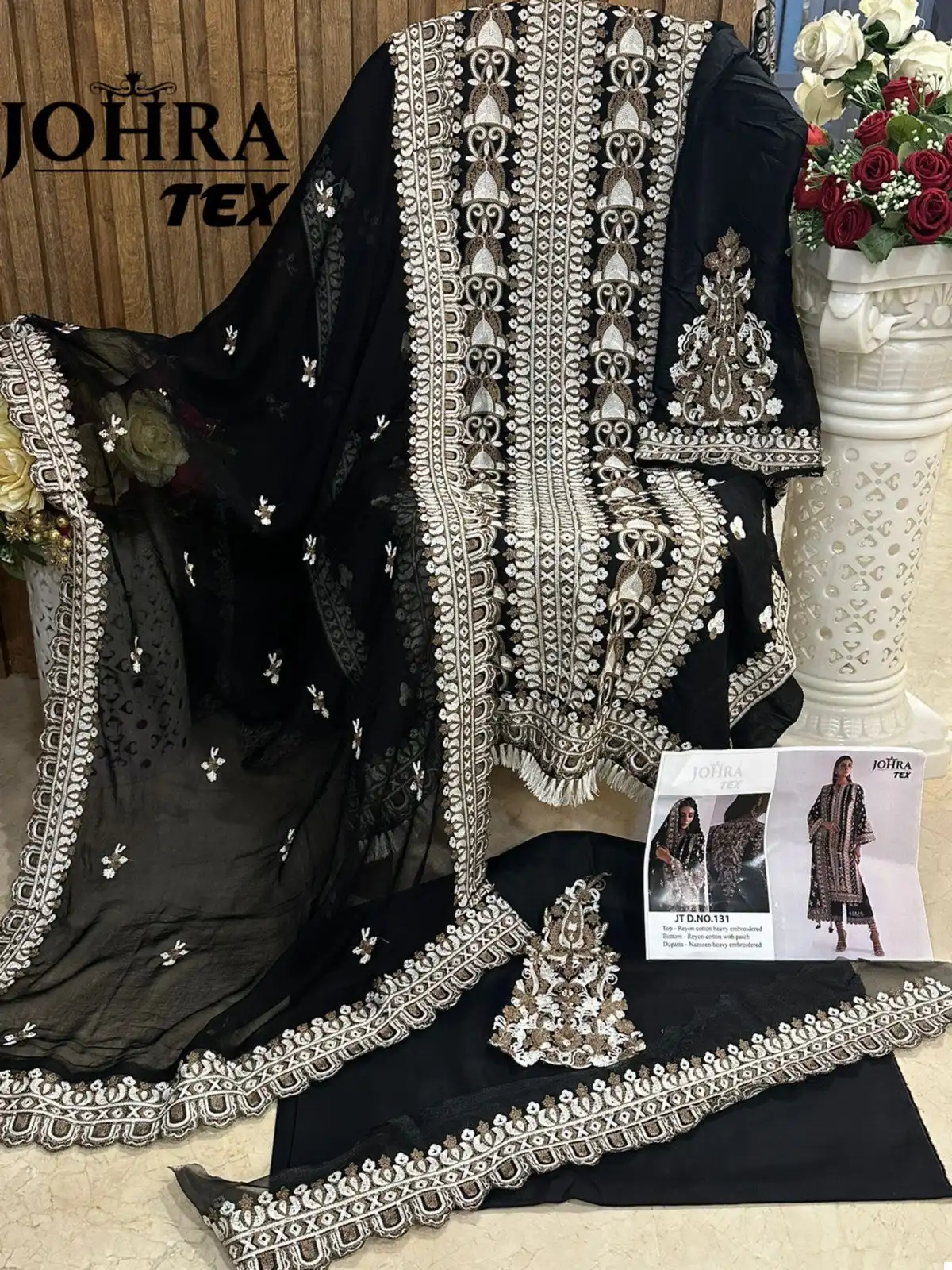 Johra Tex JT-131 Rayon Cotton Wholesale Pakistani Suit — Wholesale Salwar Suits, MPA wholesale from Surat - Gallery Image 2