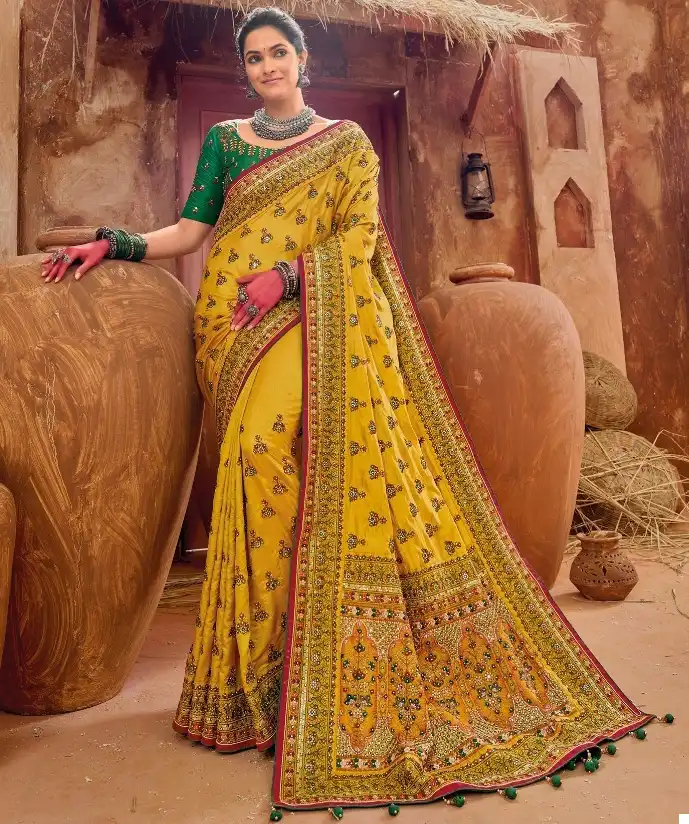 M.N Sarees Kacchi Work Vol-4 Banarasi Silk Wholesale Traditional Saree Catalog