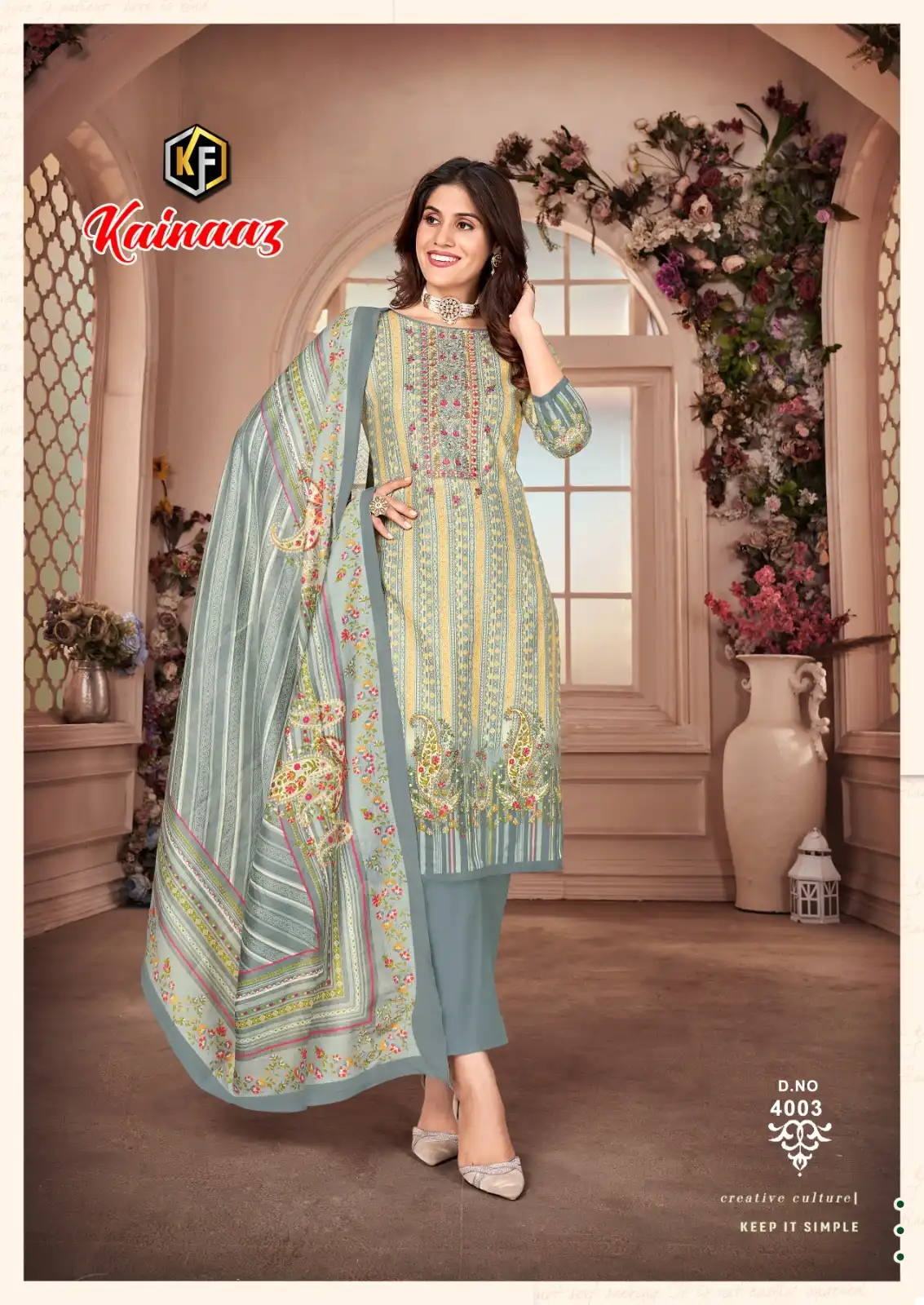 Keval Fab Kainaaz Vol 4 Cotton Wholesale Embroidery Work Salwar Suit Catalog — Wholesale Salwar Suits, Keval Fab wholesale from Surat - Gallery Image 2